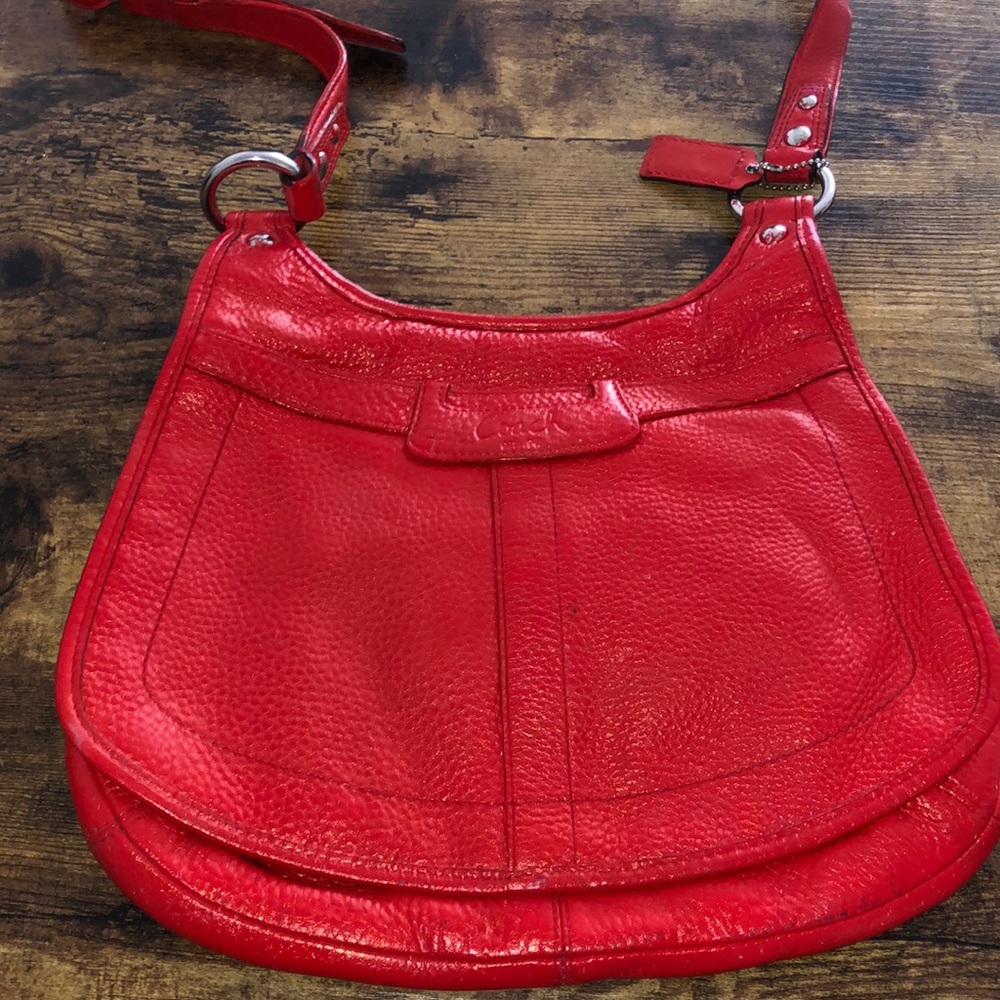 Rare Vintage Coach Flap Bag Red Gem